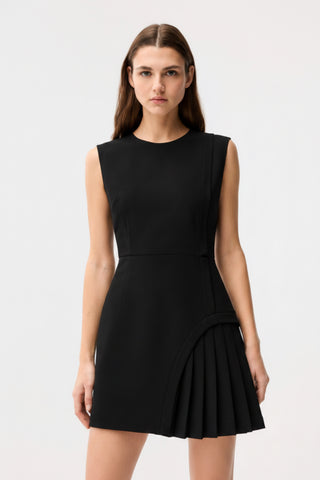 Sukienka Mini z Asymetryczną– black